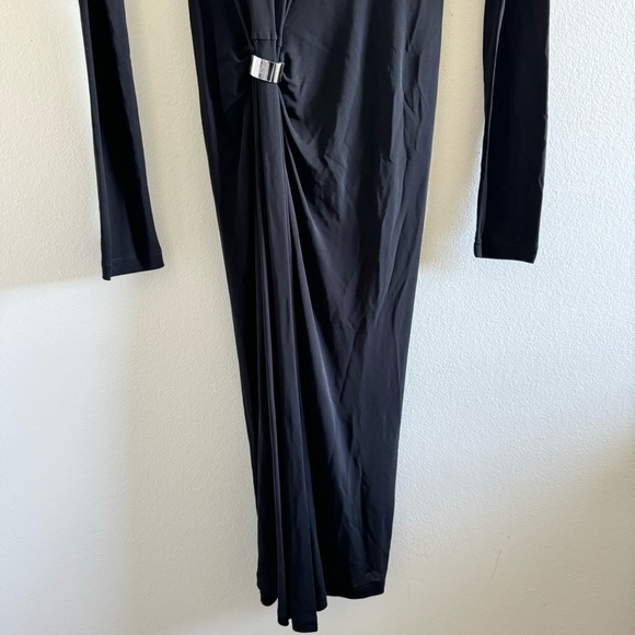 Louis Vuitton Luxe Fluid Jersey Black Long-sleeve Monogram Dress Size 38 - Picture 7 of 14
